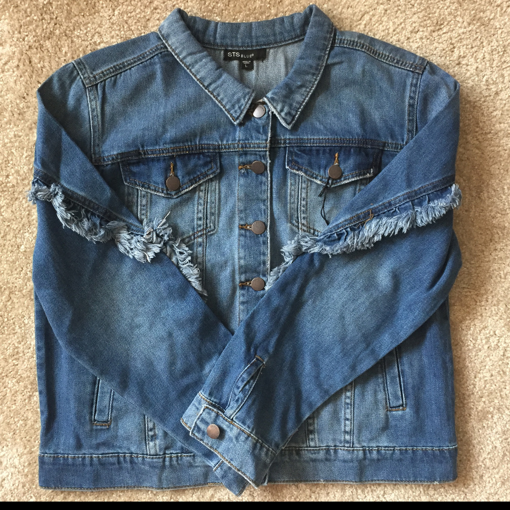 FESTIVAL FRAYED RUFFLE DENIM JACKET - Picture 4 of 9